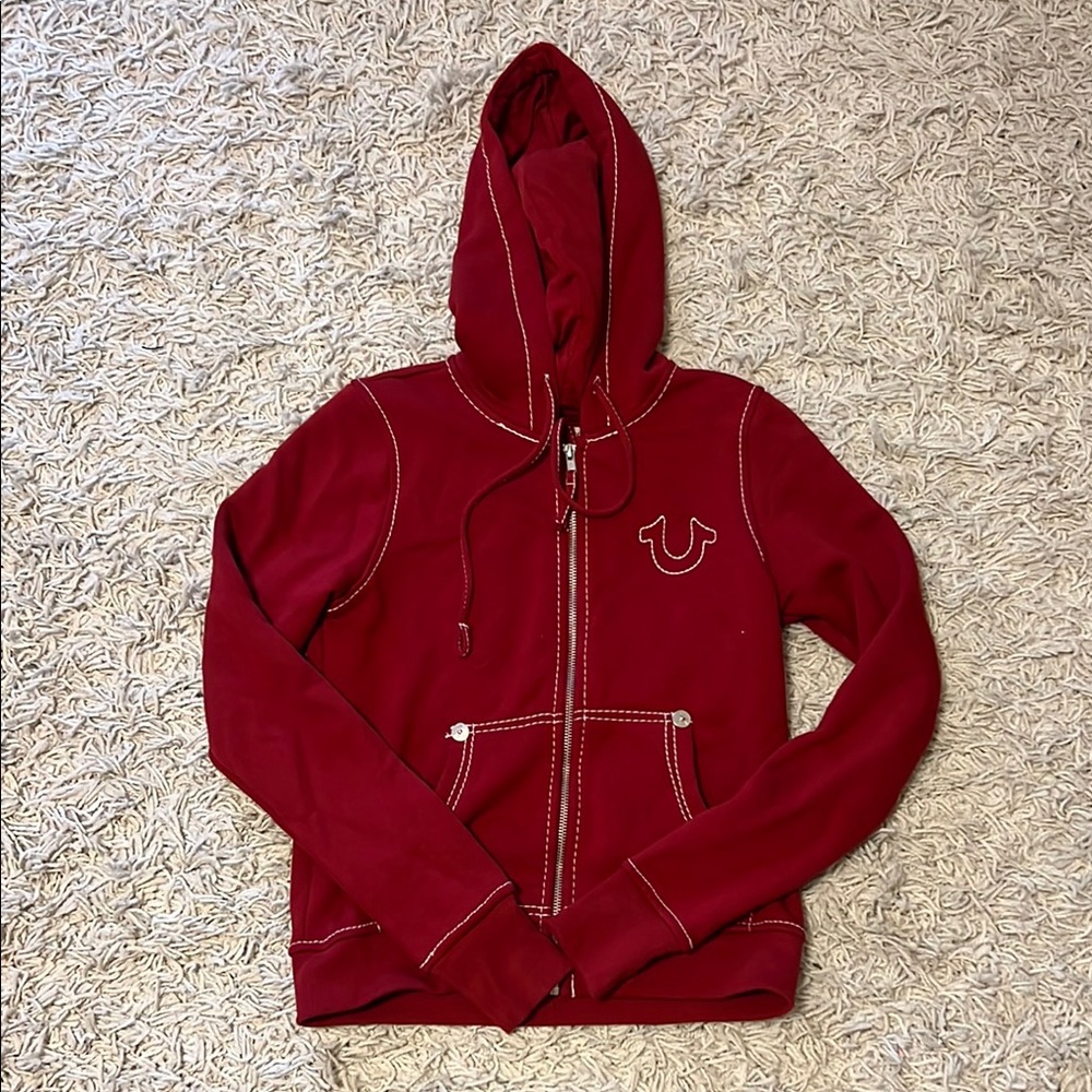 True Religion Red Athletic Jacket with Hood